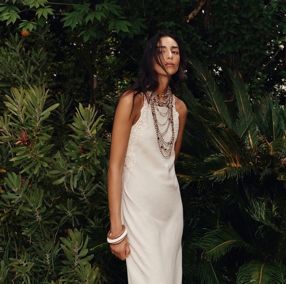 Zara Dresses & Skirts - Zara Linen Crochet Midi Dress